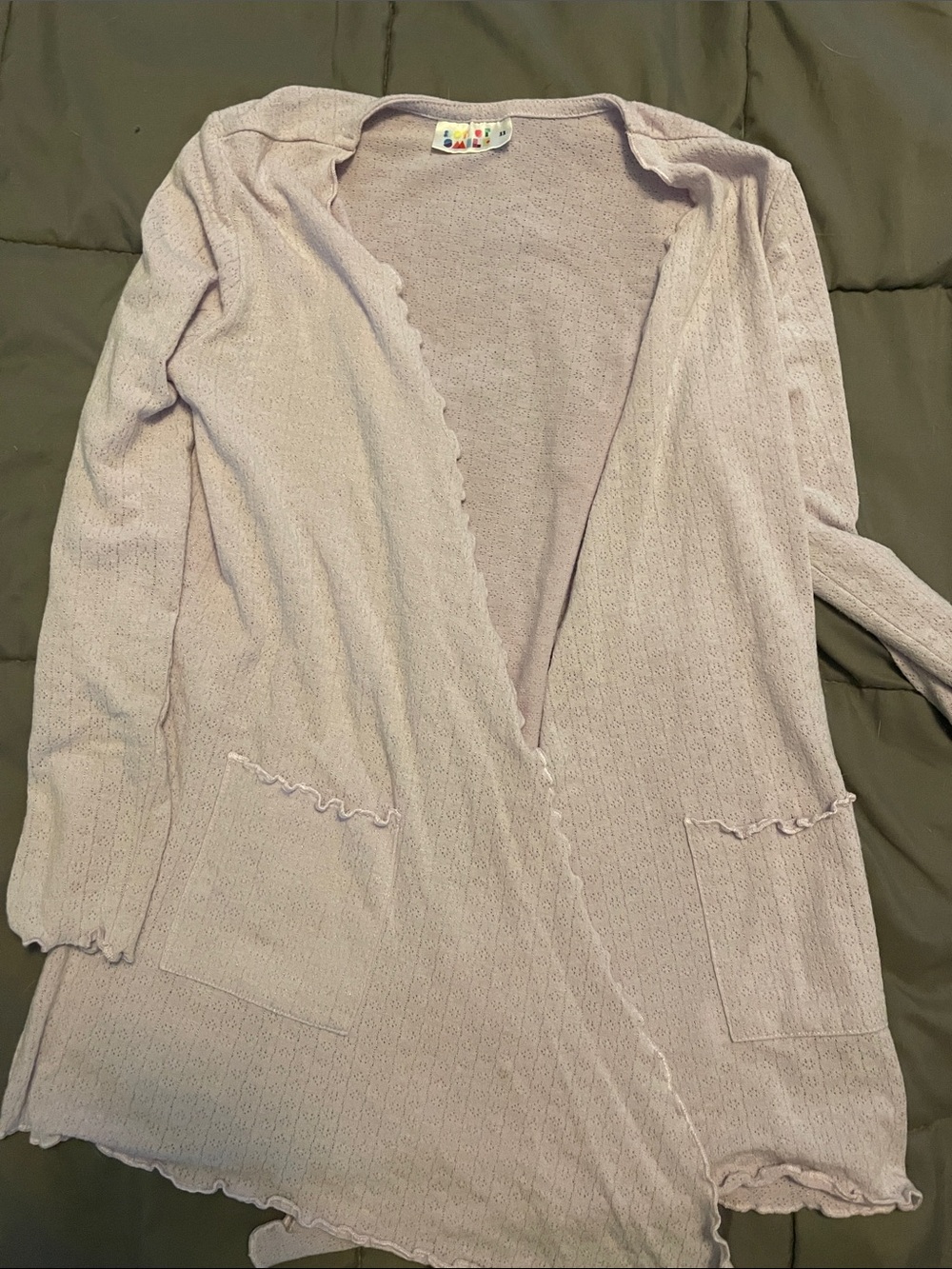 Dot Dot Smile Light Lavender Knit Cardigan size 11 Girls